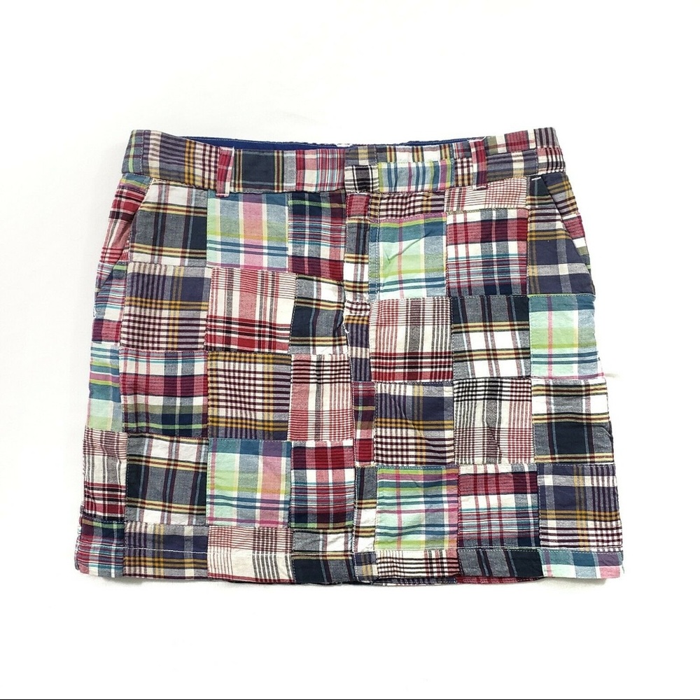 Madras Patchwork Plaid Skirt